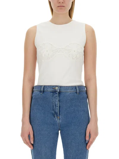 Magda Butrym Women T-shirt Crochet Bra In White