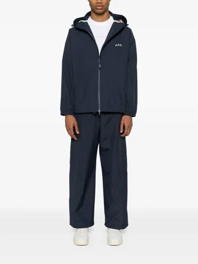 Apc Navy Asics Edition Haze Trousers In 蓝色