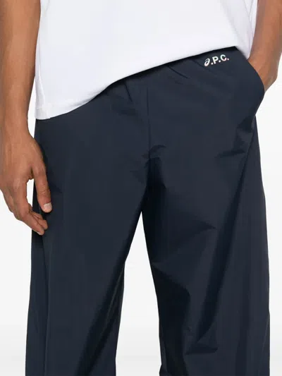 Apc Navy Asics Edition Haze Trousers In 蓝色