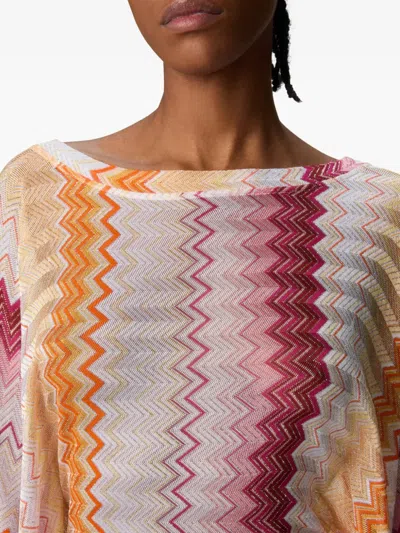 Missoni Zigzag-pattern Mini Dress In 粉色