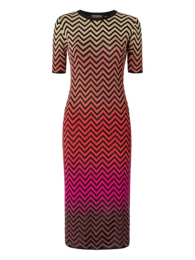 Missoni Zigzag-pattern Midi Dress In 黑色
