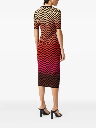 Missoni Zigzag-pattern Midi Dress In 黑色