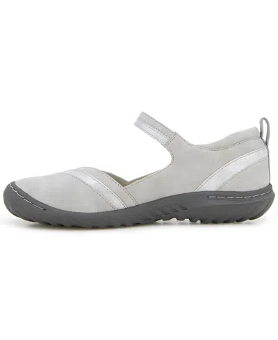 Jbu Women's Raven Round Toe Flats In Light Grey,shimmer