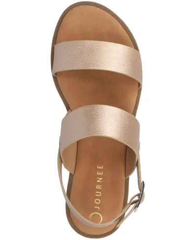 Journee Collection Womens Lavine Slingback Strap Flat Sandals In Champagne