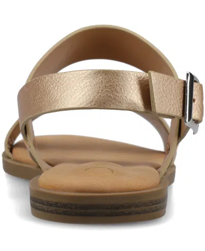 Journee Collection Womens Lavine Slingback Strap Flat Sandals In Champagne