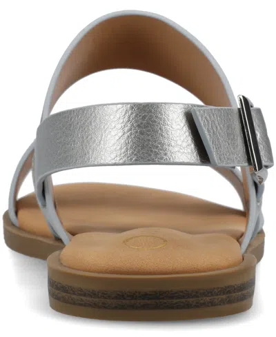 Journee Collection Womens Lavine Slingback Strap Flat Sandals In Multi