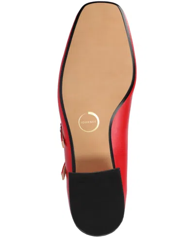 Journee Collection Nally Womens Square Block Heel Pumps In Red
