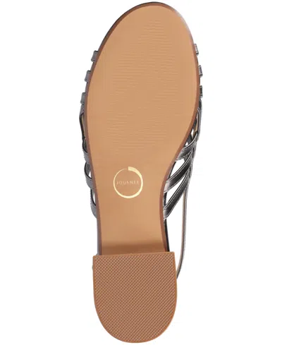 Journee Collection Womens Cassandra Flat Sandals In Pewter