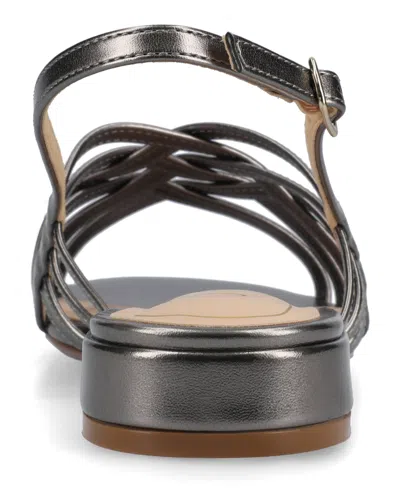 Journee Collection Womens Cassandra Flat Sandals In Pewter