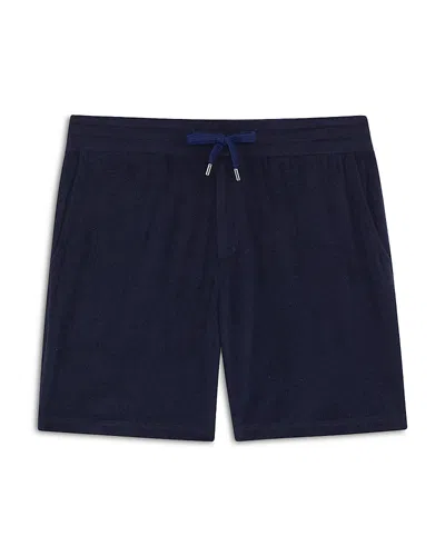 Frescobol Carioca Augusto Terry Cotton Shorts In Navy-blue