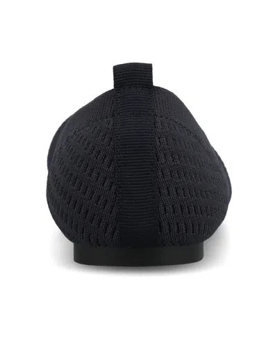 Journee Collection Women's Maryann Knit Round Toe Ballet Flats In Navy