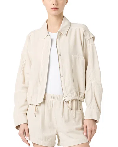 Blanknyc Zippered Drawstring Hem Jacket In Oyster Bar