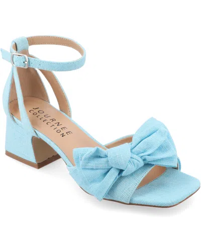 Journee Collection Journee Women's Zevi Medium And Wide Width Dress Sandals In Blue
