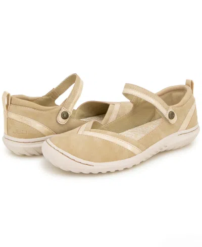 Jbu Women's Raven Round Toe Flats In Light Tan,shimmer
