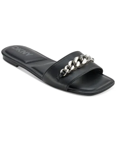 Dkny Women's Dania Flat Slide In Black