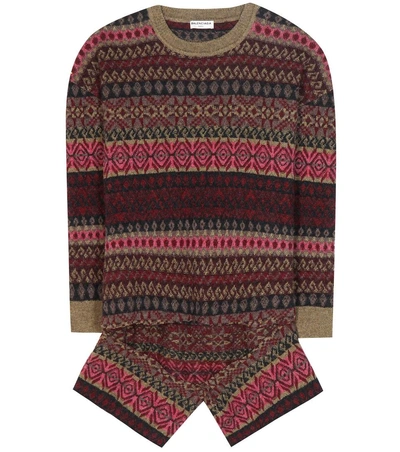Balenciaga Intarsia-knit High-low Sweater