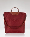 Longchamp Le Pliage Expandable Travel Duffel Weekender In Garnet