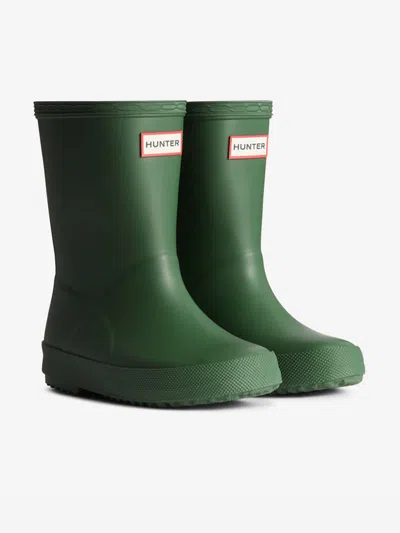 Hunter Kids First Insulated Wellington Boots In Green