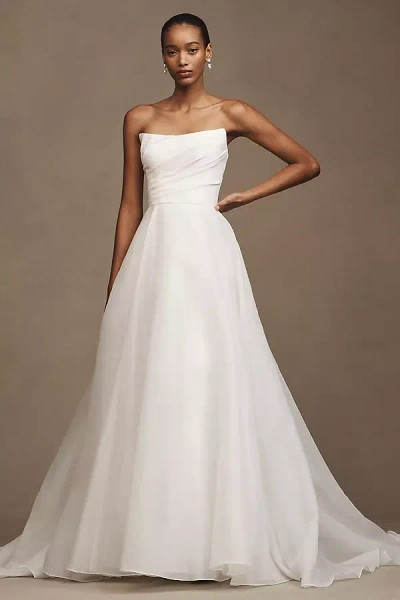 Watters Fortune Strapless A-line Wedding Gown In White