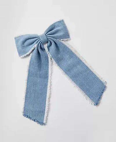 Ann Taylor Weekend Collection Denim Bow Barrette In Soft Denim Blue