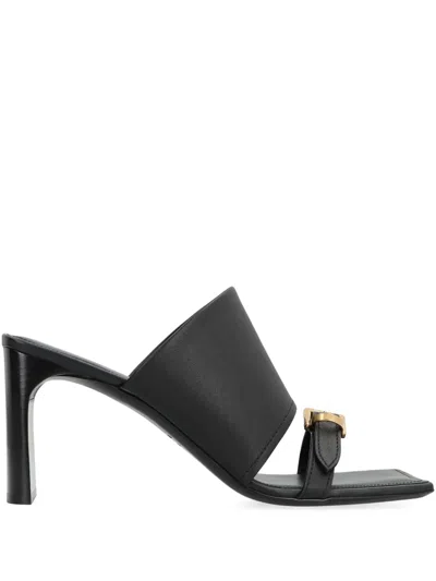 Balenciaga Bel Air Leather Sandals In Black