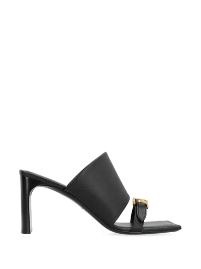 Balenciaga Bel Air Leather Sandals In Black