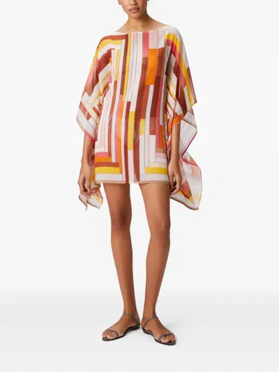 几何图案迷你连衣裙