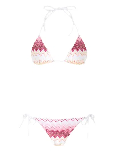 Missoni Zigzag-pattern Bikini In Neutrals