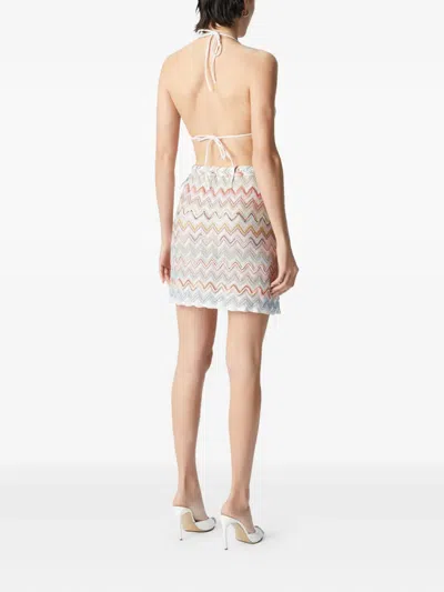 Missoni Zigzag-pattern Mini Skirt In White