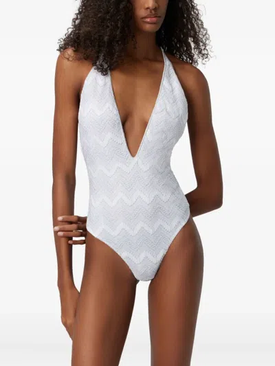 Missoni Zigzag-pattern Swimsuit In Grey