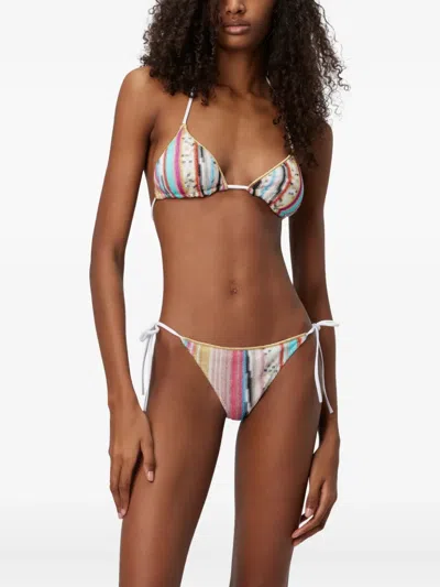 Missoni Flamed Viscose Bikini In White