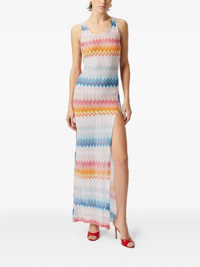 Missoni Zigzag-pattern Dress In White