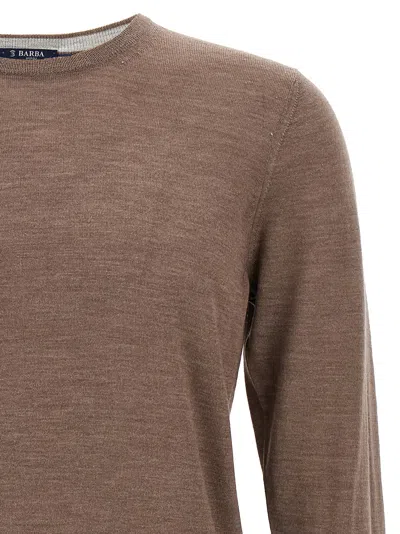 Barba Napoli Luxurious Wool-silk Blend Crew-neck Sweater In Multicolor