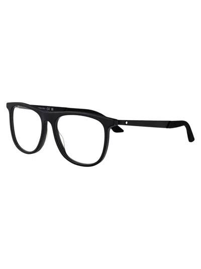 Montblanc Mb0332o Glasses In 001 Black Black Transparent