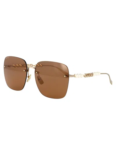 Gucci Sunglasses Woman Brown In Brown