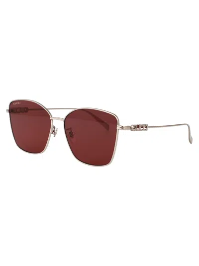 Gucci Gg1805sa Sunglasses In Silver-silver-red