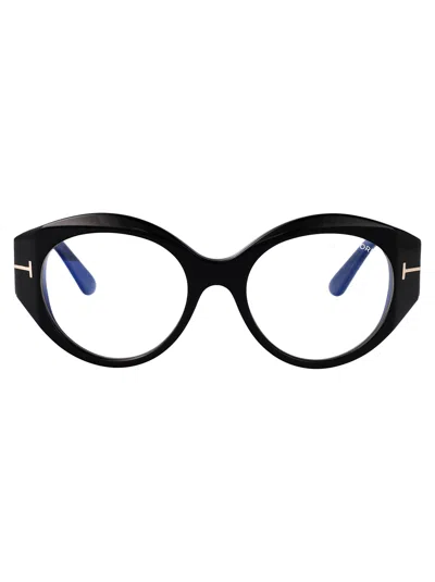 Tom Ford Nero Lucido Acetate Optical Glasses In 001 Nero Lucido