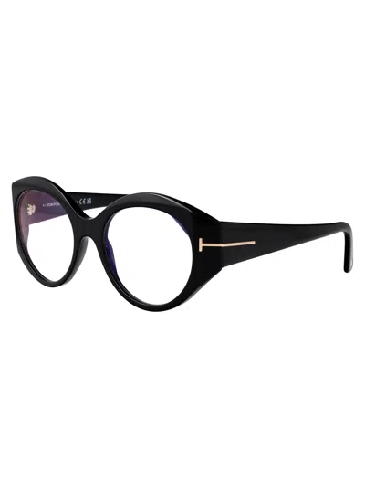 Tom Ford Nero Lucido Acetate Optical Glasses In 001 Nero Lucido