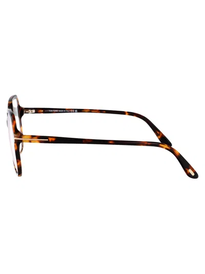 Tom Ford Ft5578-b Tortoiseshell Oversized Glasses In Brown