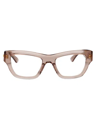 Bottega Veneta Bv1360o Glasses In Brown-brown-transparent