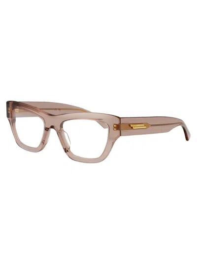 Bottega Veneta Bv1360o Glasses In Brown-brown-transparent