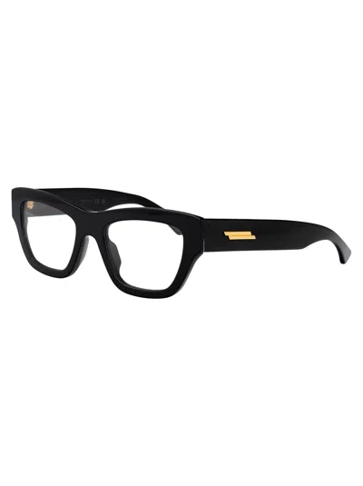 Bottega Veneta Bv1360o Glasses In Black-black-transparent