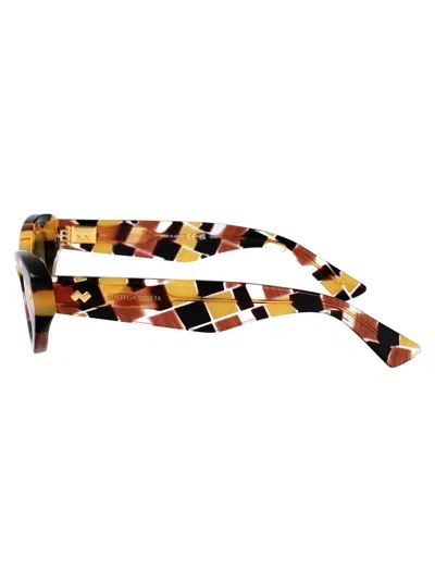 Bottega Veneta Multicolor Acetate Sunglasses In Green