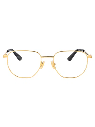 Bottega Veneta Bv1301o Glasses In Gold-gold-transparent