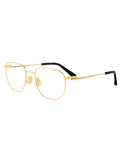 Bottega Veneta Bv1301o Glasses In Gold-gold-transparent