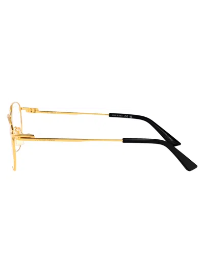 Bottega Veneta Bv1301o Glasses In Gold-gold-transparent