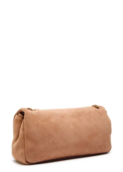 Saint Laurent Calypso Small Padded Suede Shoulder Bag In Caramel