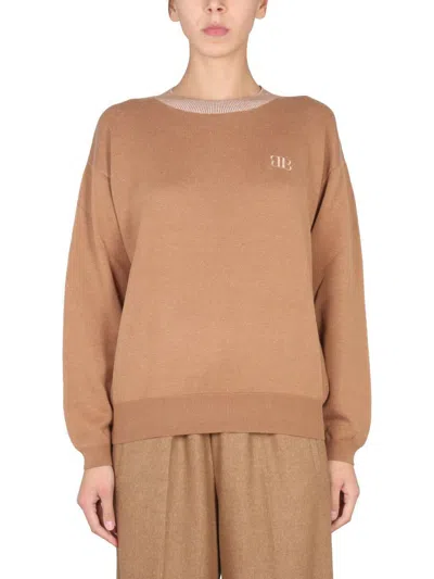 Ballantyne Embroidered Logo Knitwear Shirt In Beige