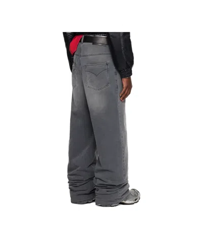 Lu'u Dan Gray Wadded Stack Jeans In Outcast Grey