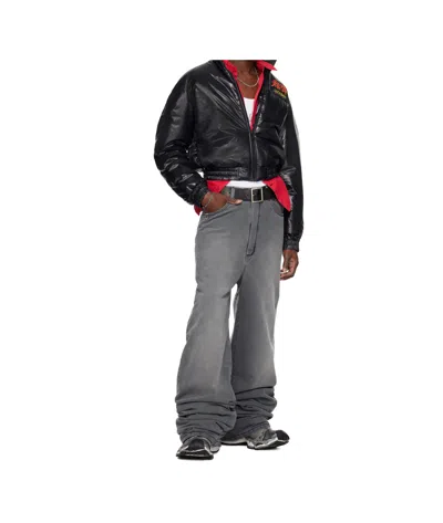 Lu'u Dan Gray Wadded Stack Jeans In Outcast Grey